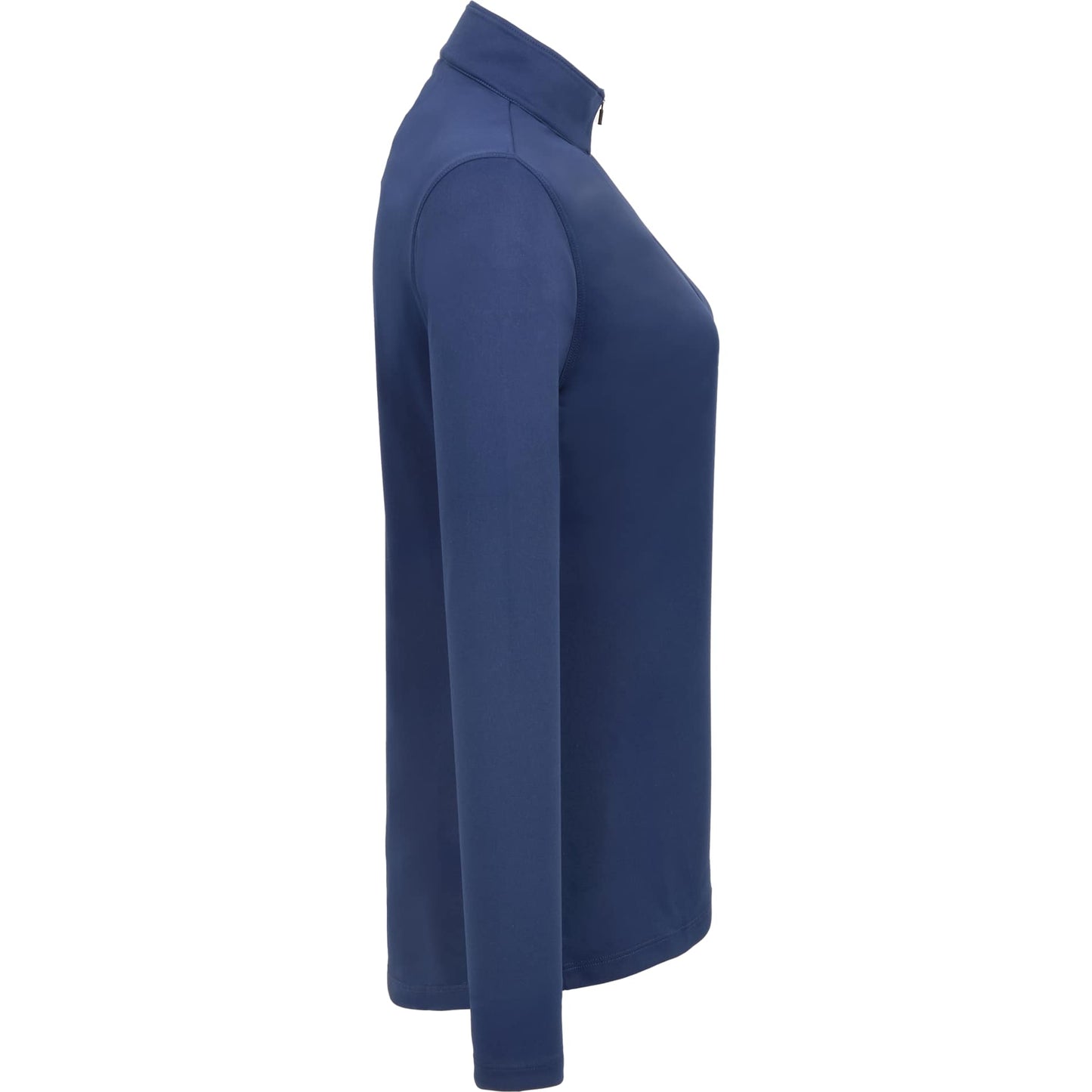 Right View of Blue DARA Knit Quarter Zip - Women's plain
