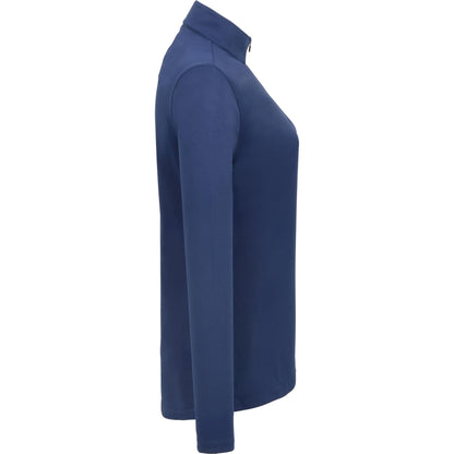 Right View of Blue DARA Knit Quarter Zip - Women's plain