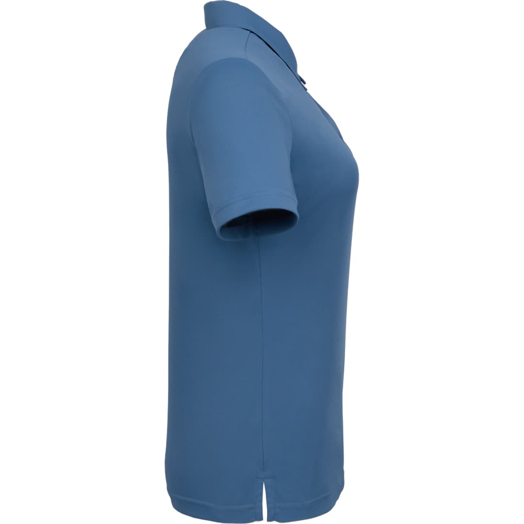 Right View of Blue DARA SS Polo - Women's plain