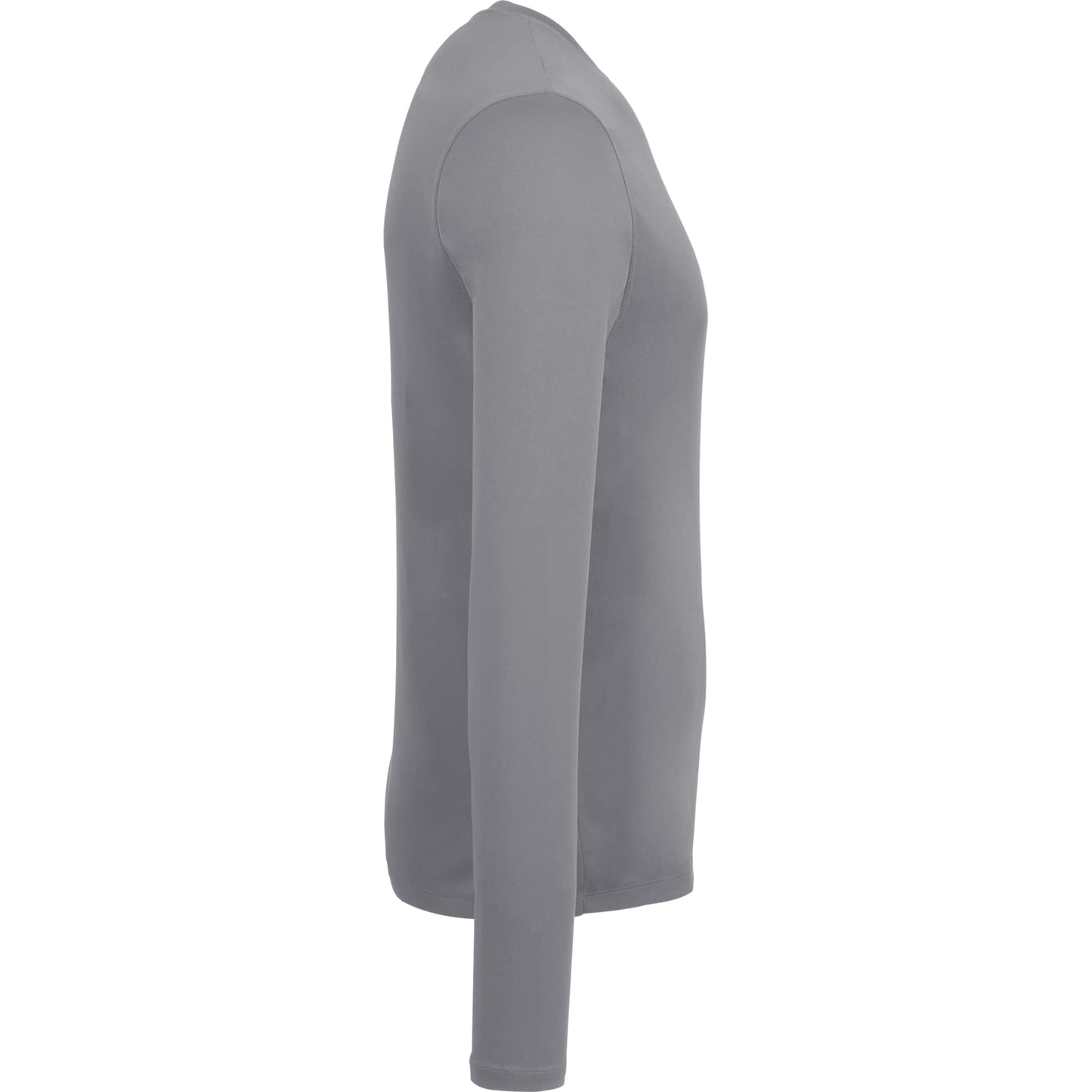 Right View of Grey DARA LS Tech Tee - Men's plain