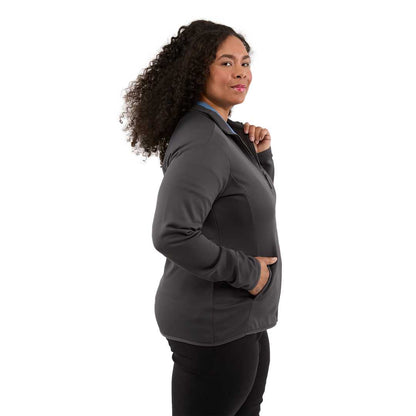 Right View of Grey TELICA Brush Back Fleece Jacket - Women's plain