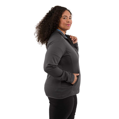 Right View of Grey TELICA Brush Back Fleece Jacket - Women's plain