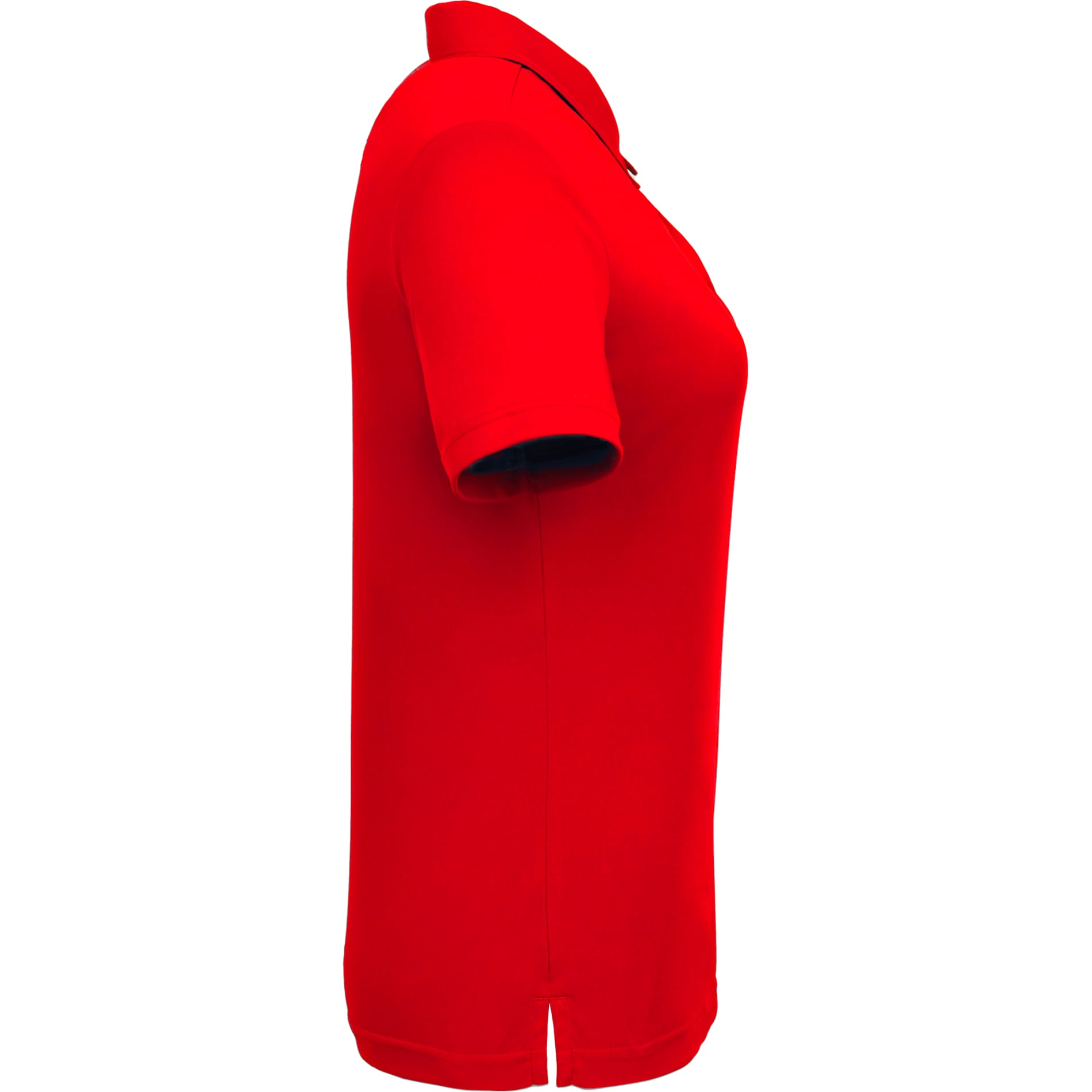 Right View of Red DARA SS Polo - Women's plain