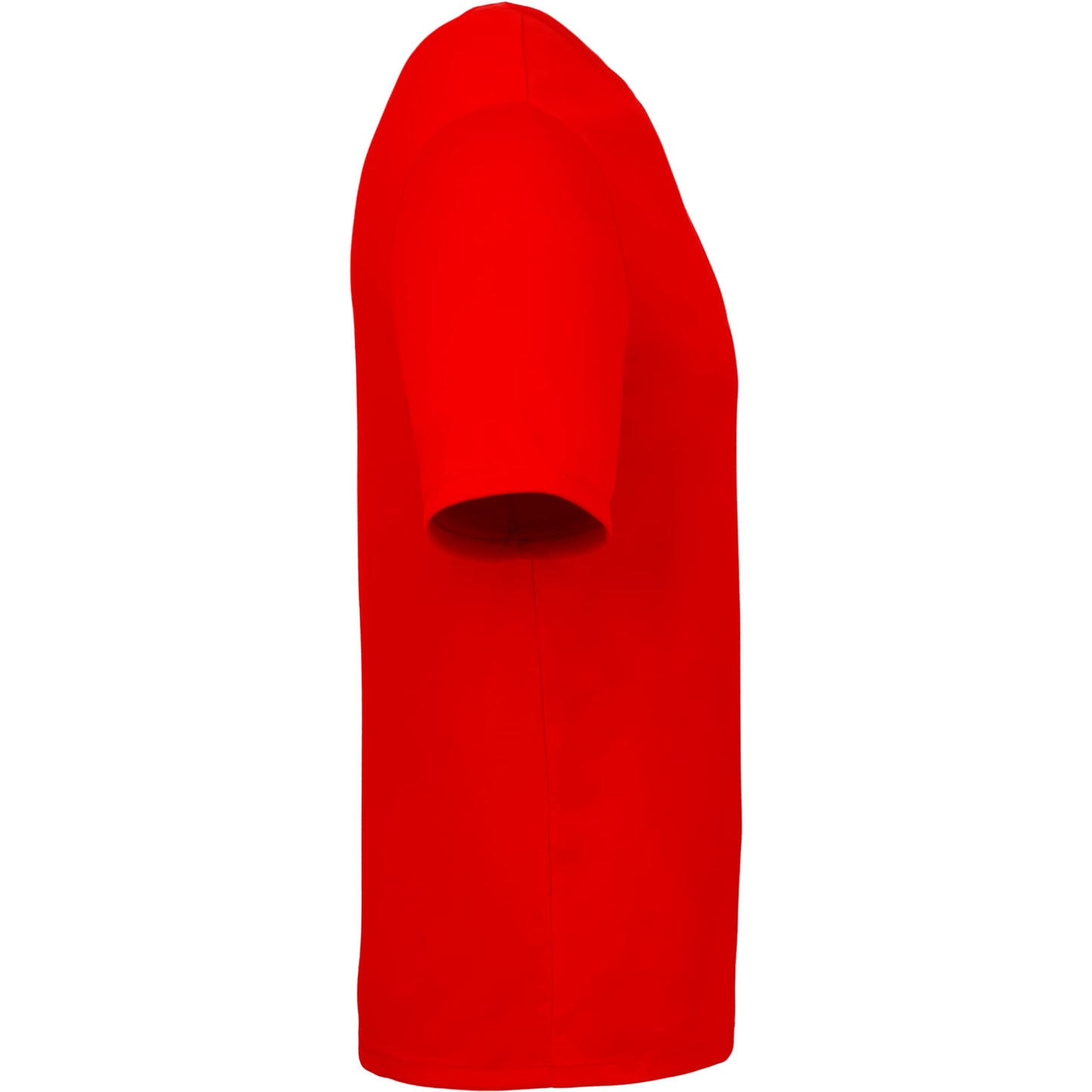 Right View of Red DARA SS Tech Tee - Men's plain