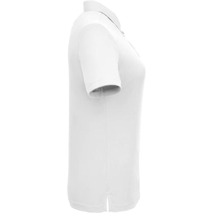 Right View of White DARA SS Polo - Women's plain
