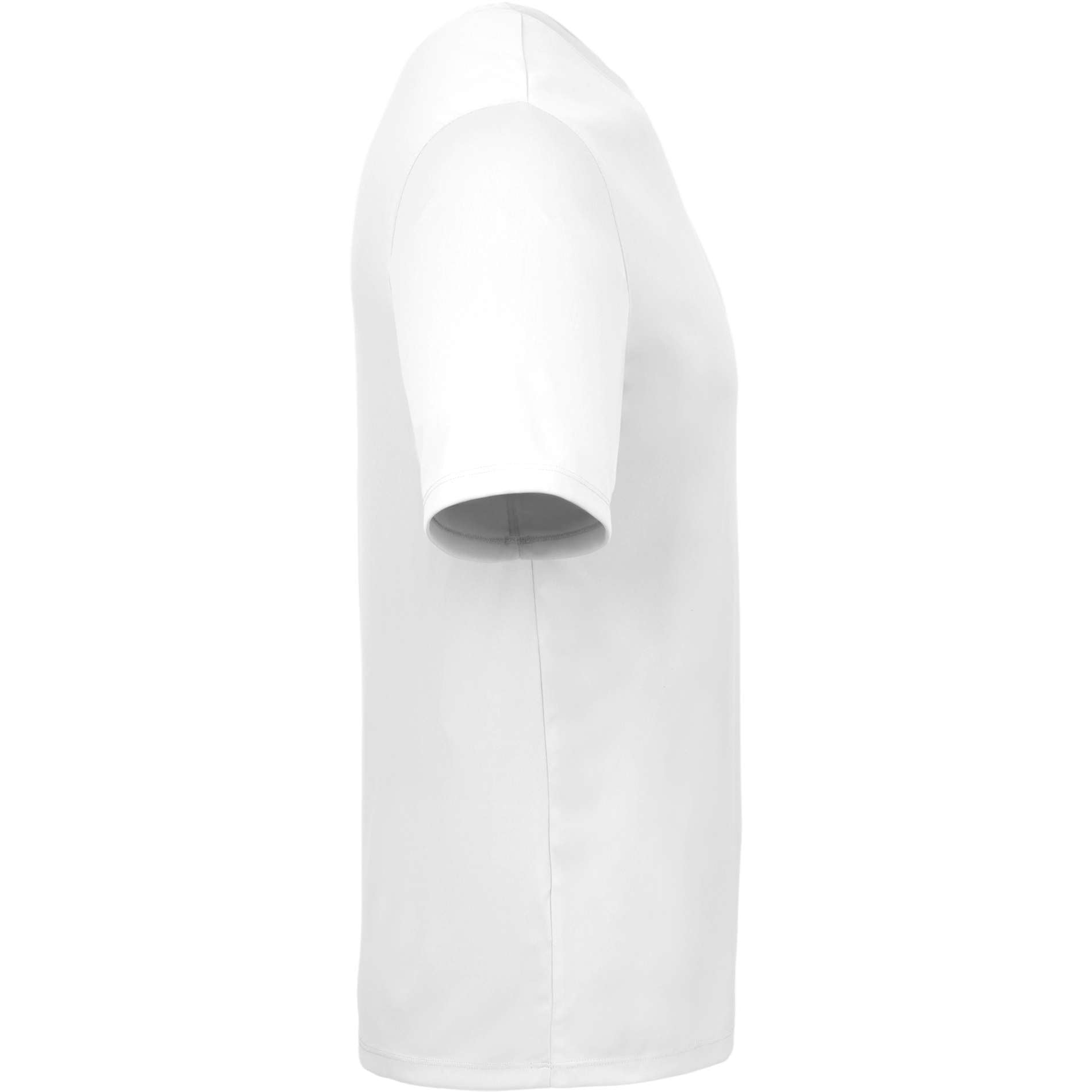 Right View of White DARA SS Tech Tee - Men's plain