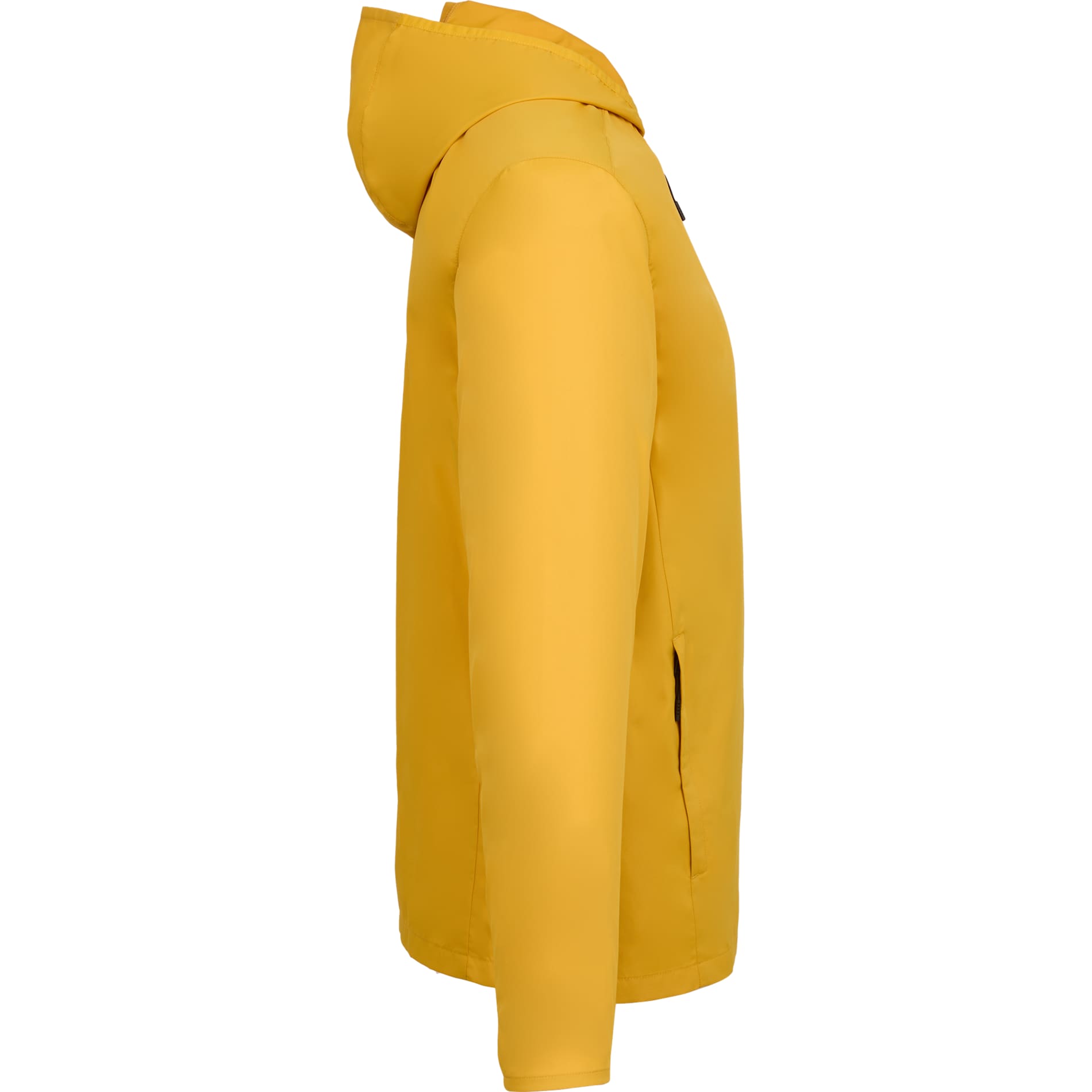 Right View of Yellow ANETO Lightweight Packable Jacket - Men's plain