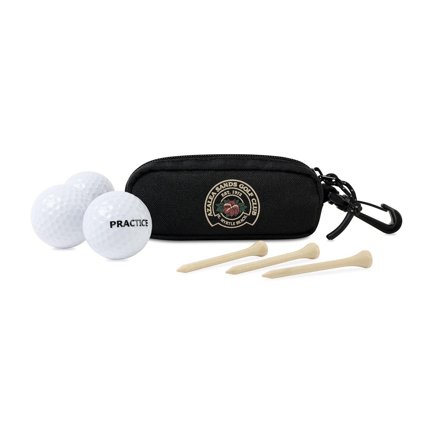 Black Golf Links Ball & Tee Caddy Kit