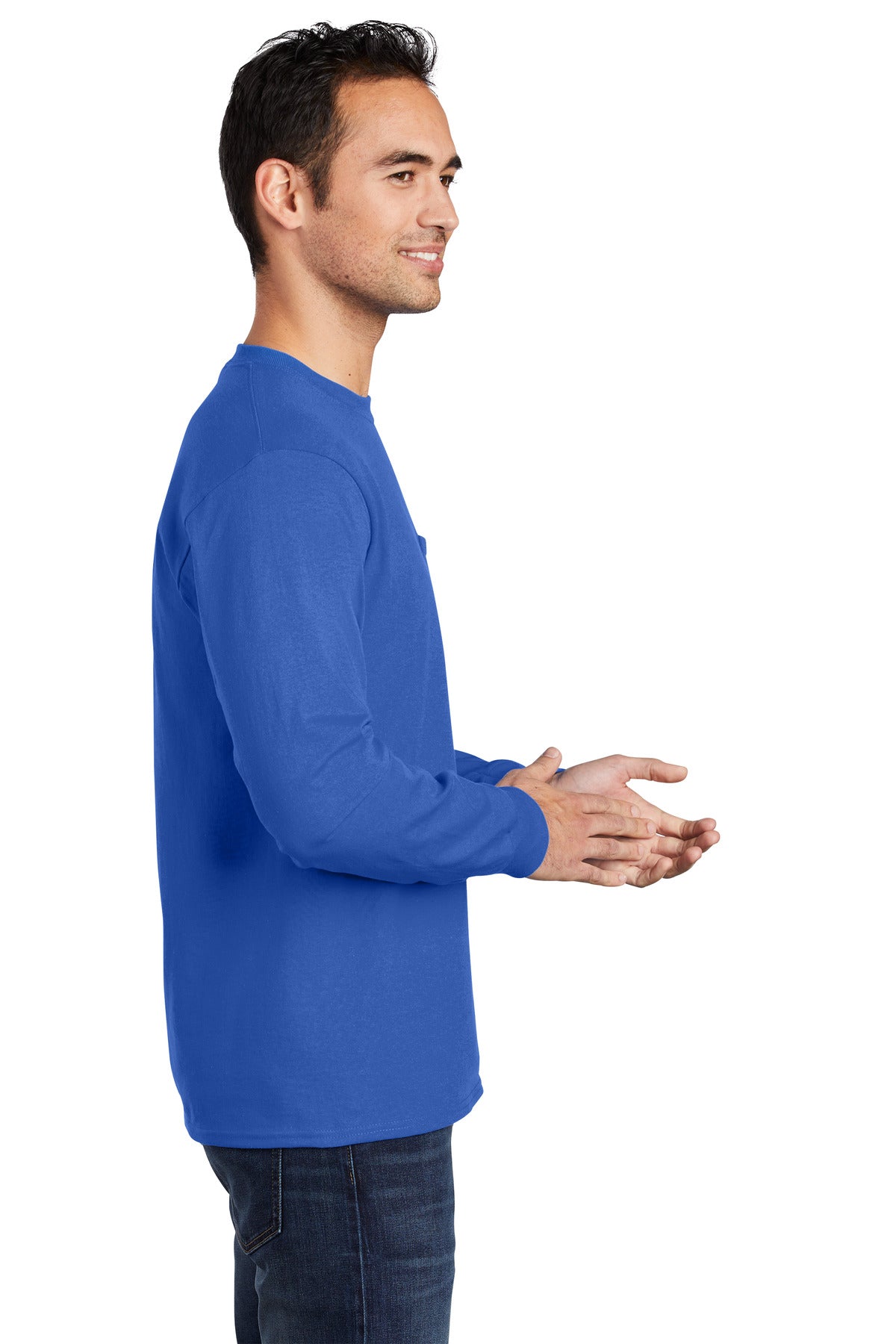 Royal Port & Company Long Sleeve Essential Pocket Tee. PC61LSP