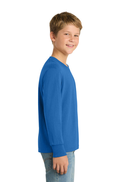 Royal Port & Company Youth Long Sleeve Core Cotton Tee. PC54YLS