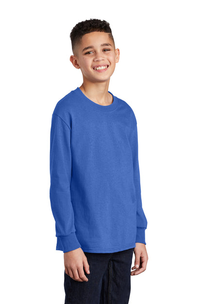 Royal Port & Company Youth Long Sleeve Core Cotton Tee. PC54YLS