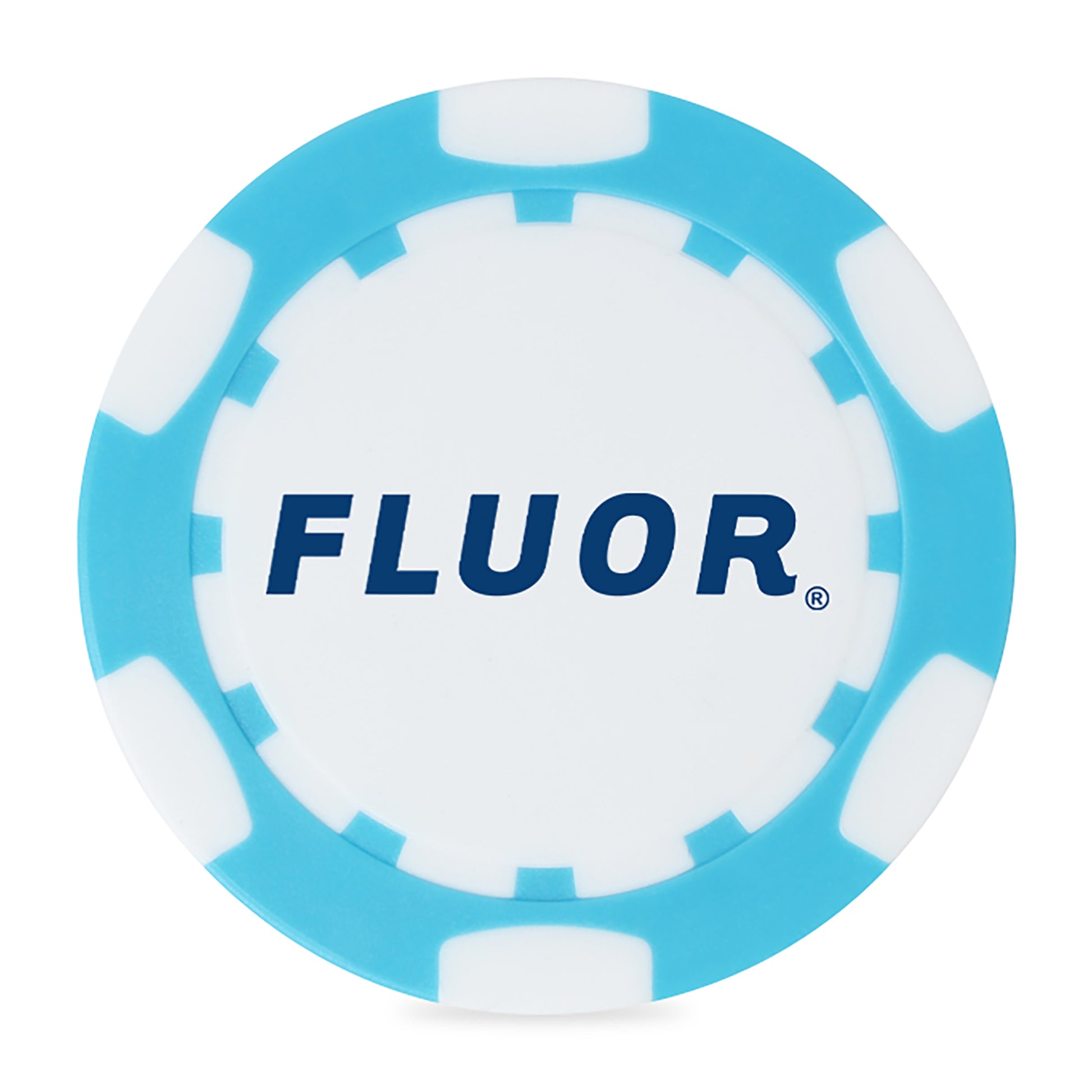 Light Blue/White Ahead 2-Sided Poker Chip