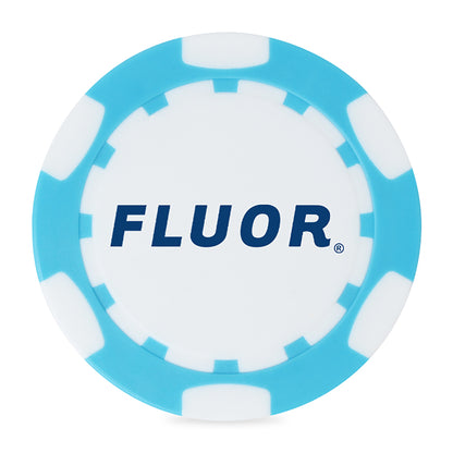 Light Blue/White Ahead 2-Sided Poker Chip