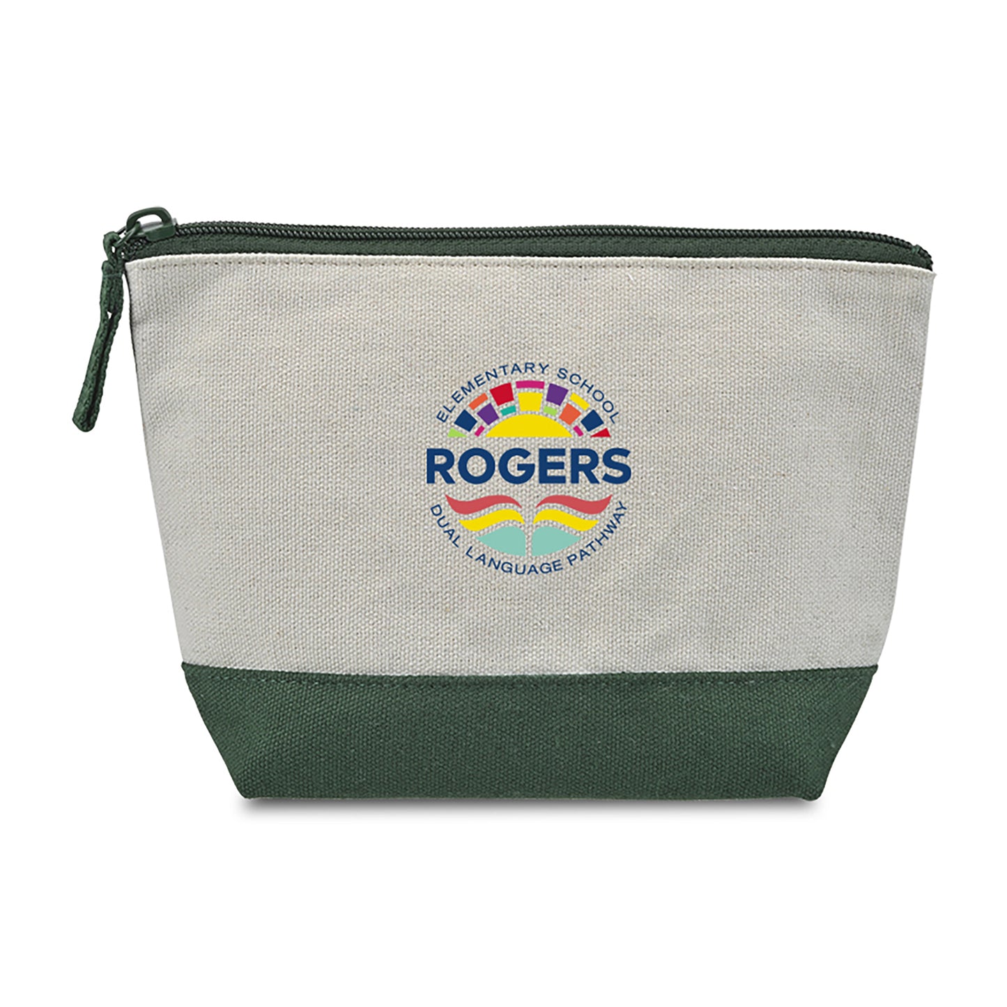 Green Canvas Zippered Pouch