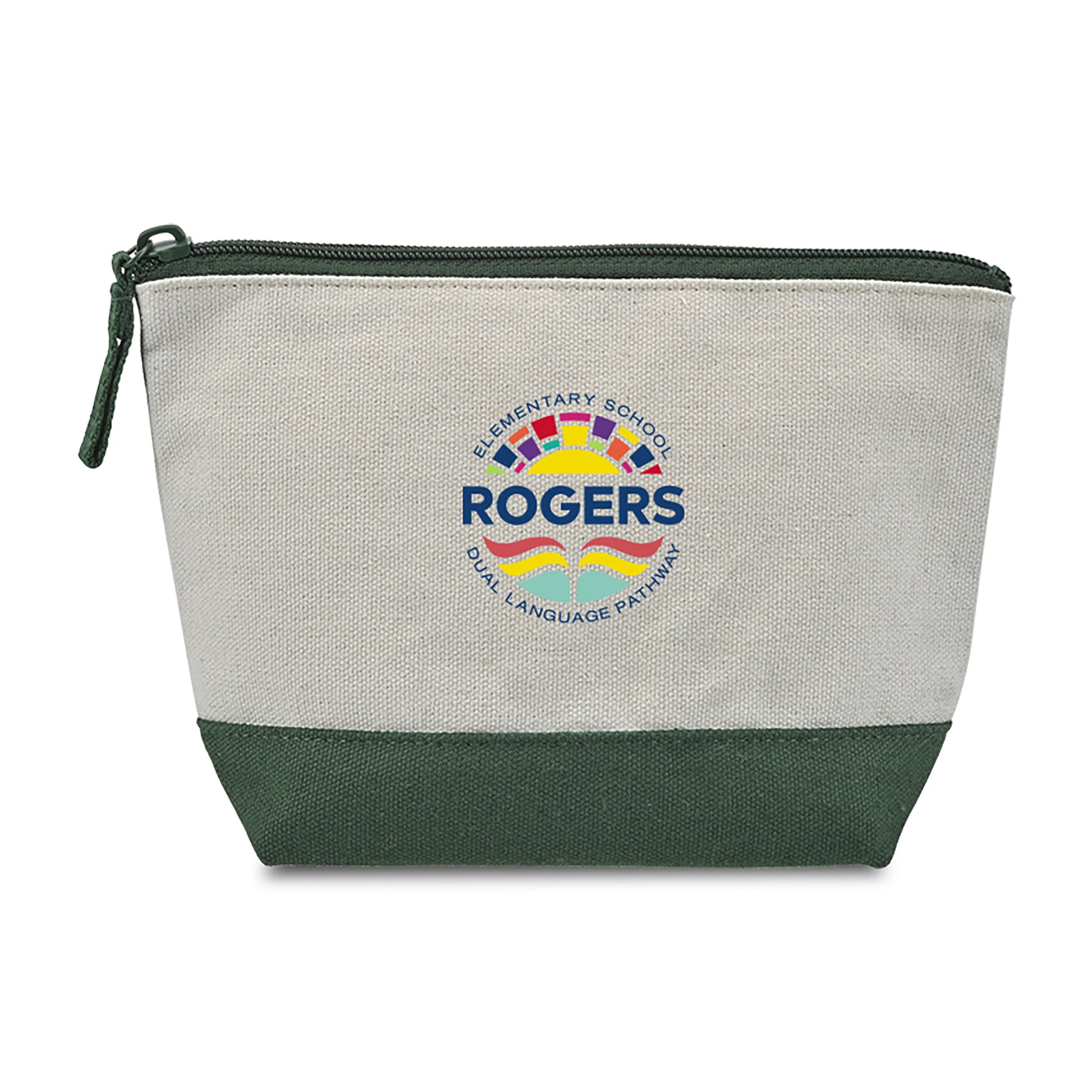 Green Canvas Zippered Pouch