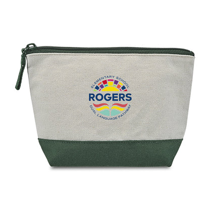 Green Canvas Zippered Pouch