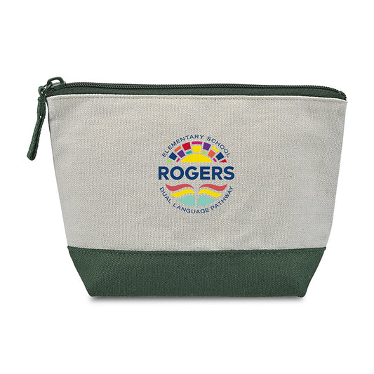 Green Canvas Zippered Pouch
