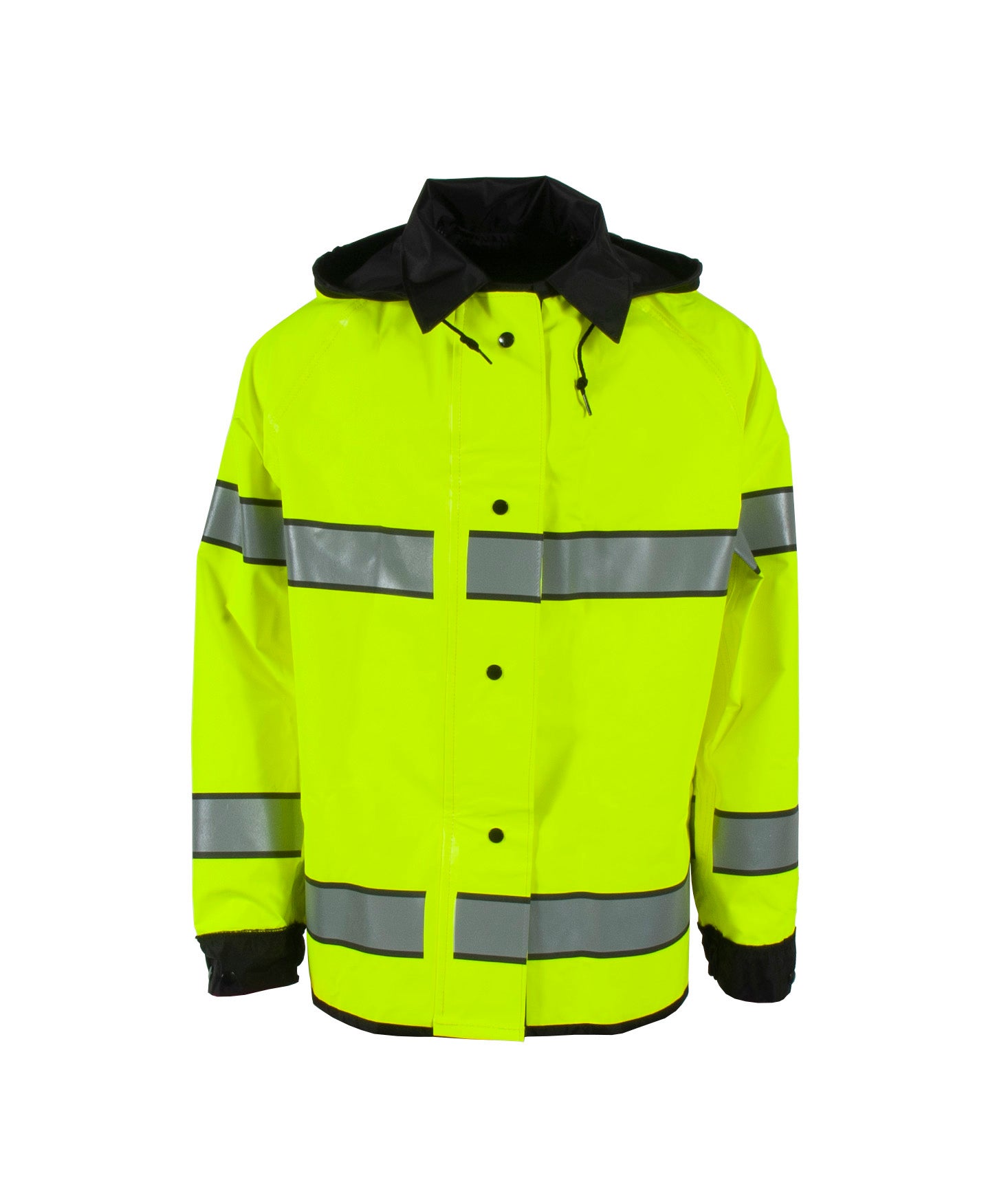4703RJH3M Safe Officer Reversible Rain Jacket with Reflective Taping - Hi-Vis Lime/Black - Size 4X