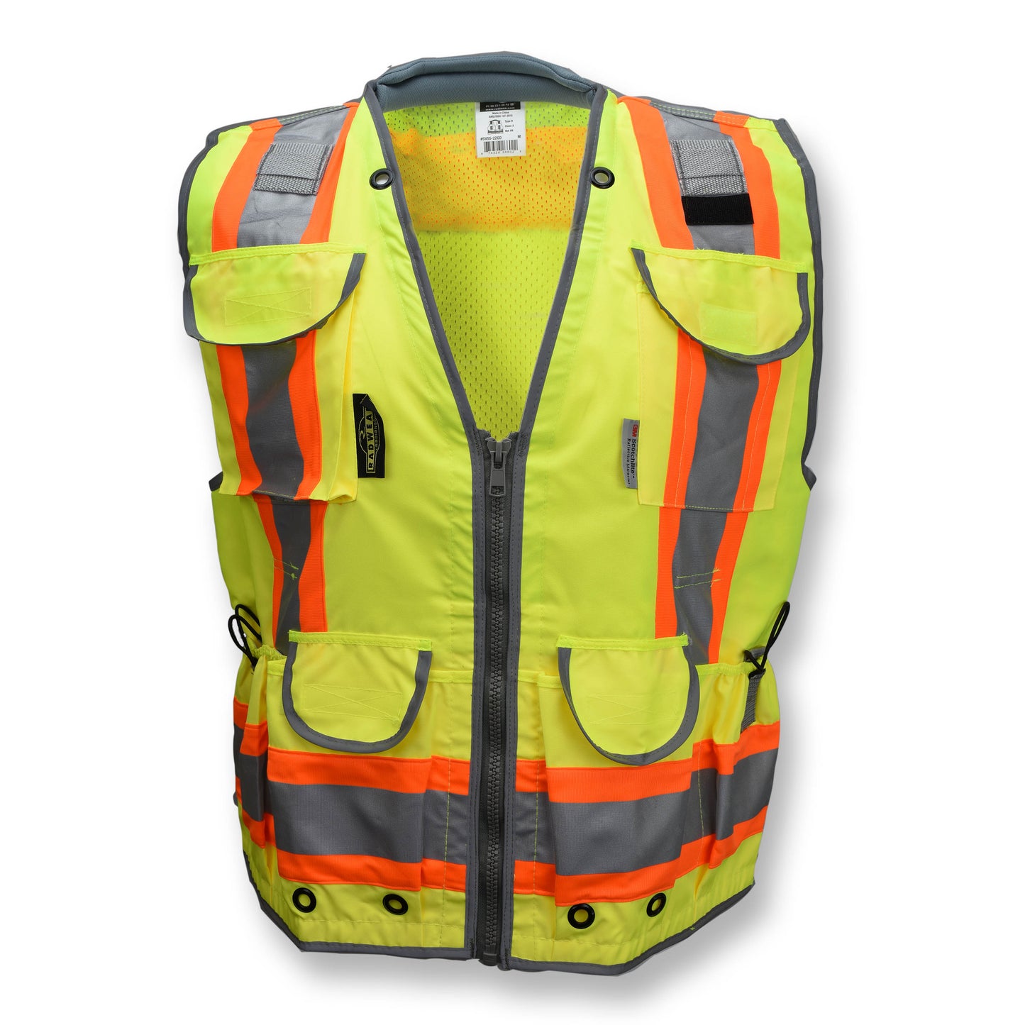 SV55 Class 2 Heavy Woven Two Tone Woven/Mesh Engineer Vest - Green - Size 2X
