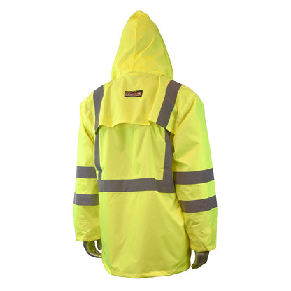 RW10-3S1Y Lightweight Rain Jacket - Hi-Vis Green - Size 2X
