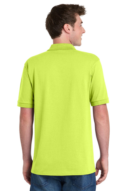 Safety Green Port & Company Core Blend Jersey Knit Pocket Polo. KP55P