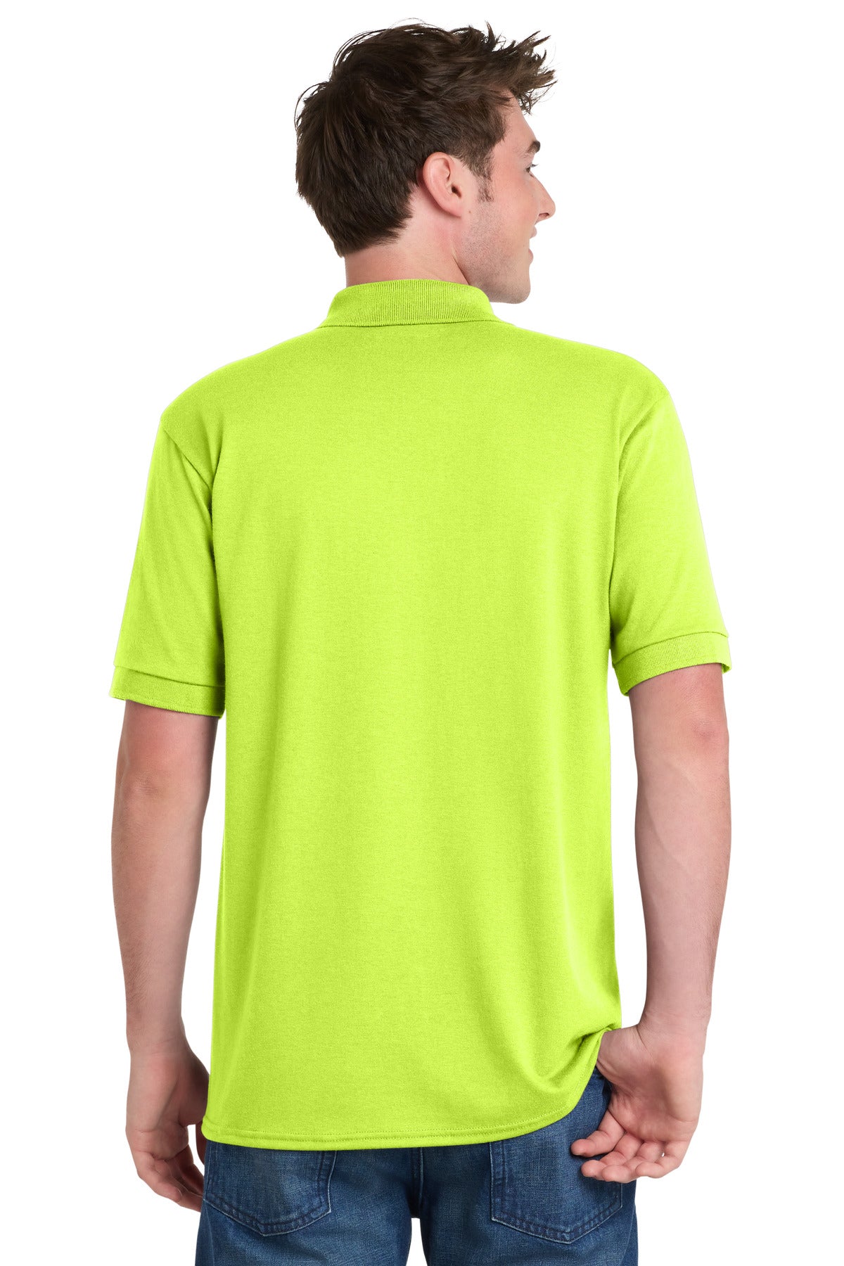 Safety Green Port & Company Tall Core Blend Jersey Knit Polo. KP55T