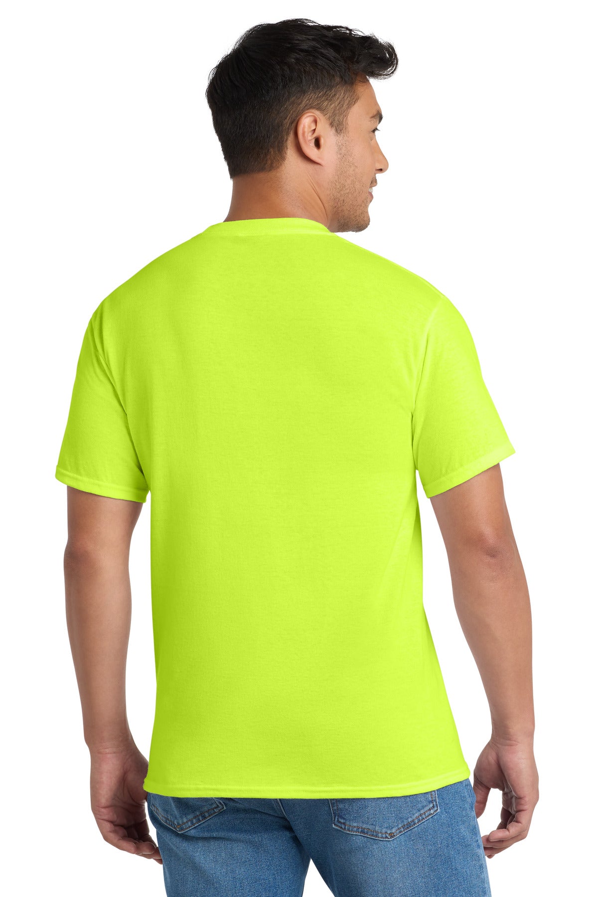 Safety Green Port & Company Tall Core Blend Pocket Tee. PC55PT