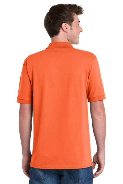 Safety Orange Port & Company Core Blend Jersey Knit Pocket Polo. KP55P