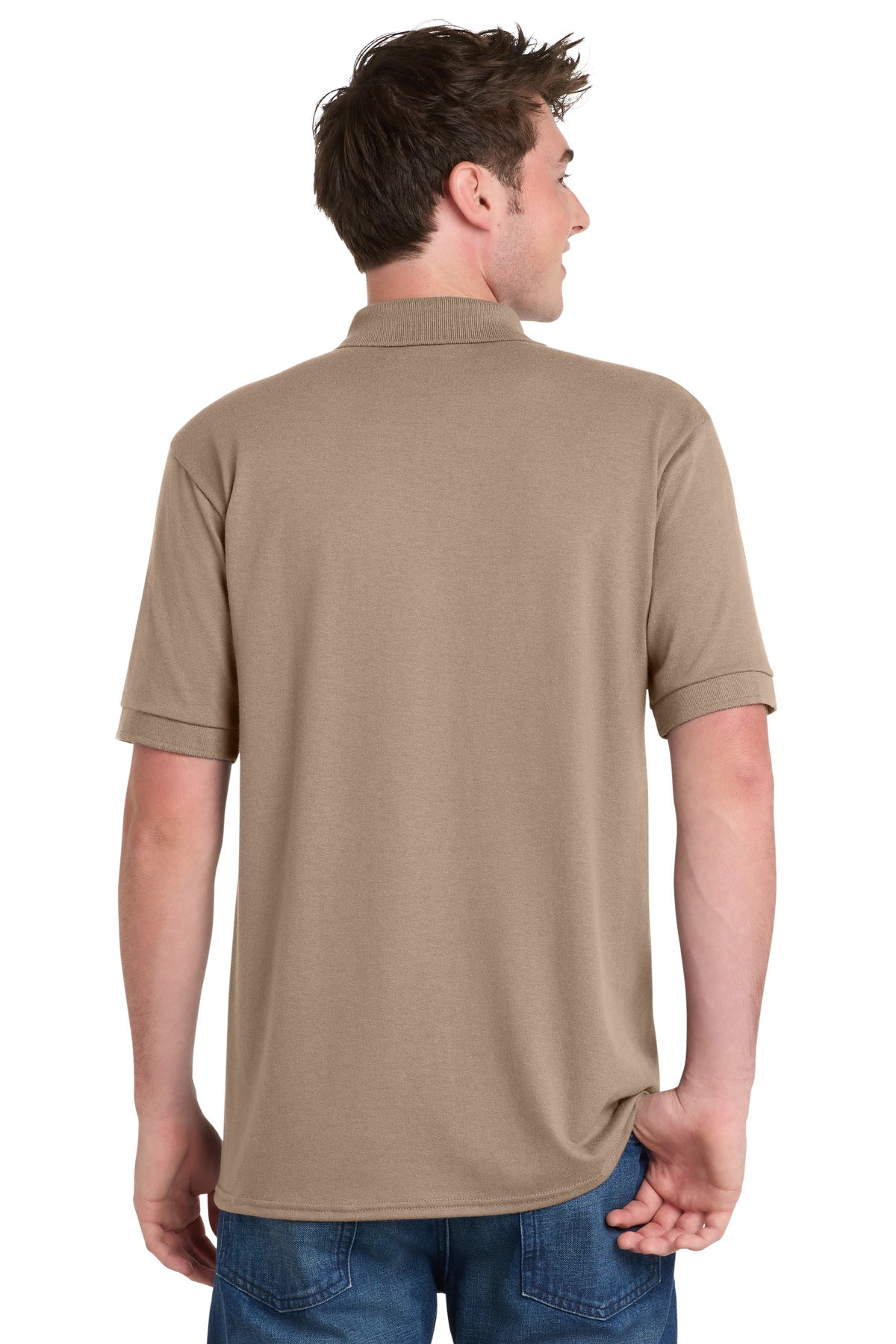 Sand Port & Company Tall Core Blend Jersey Knit Polo. KP55T