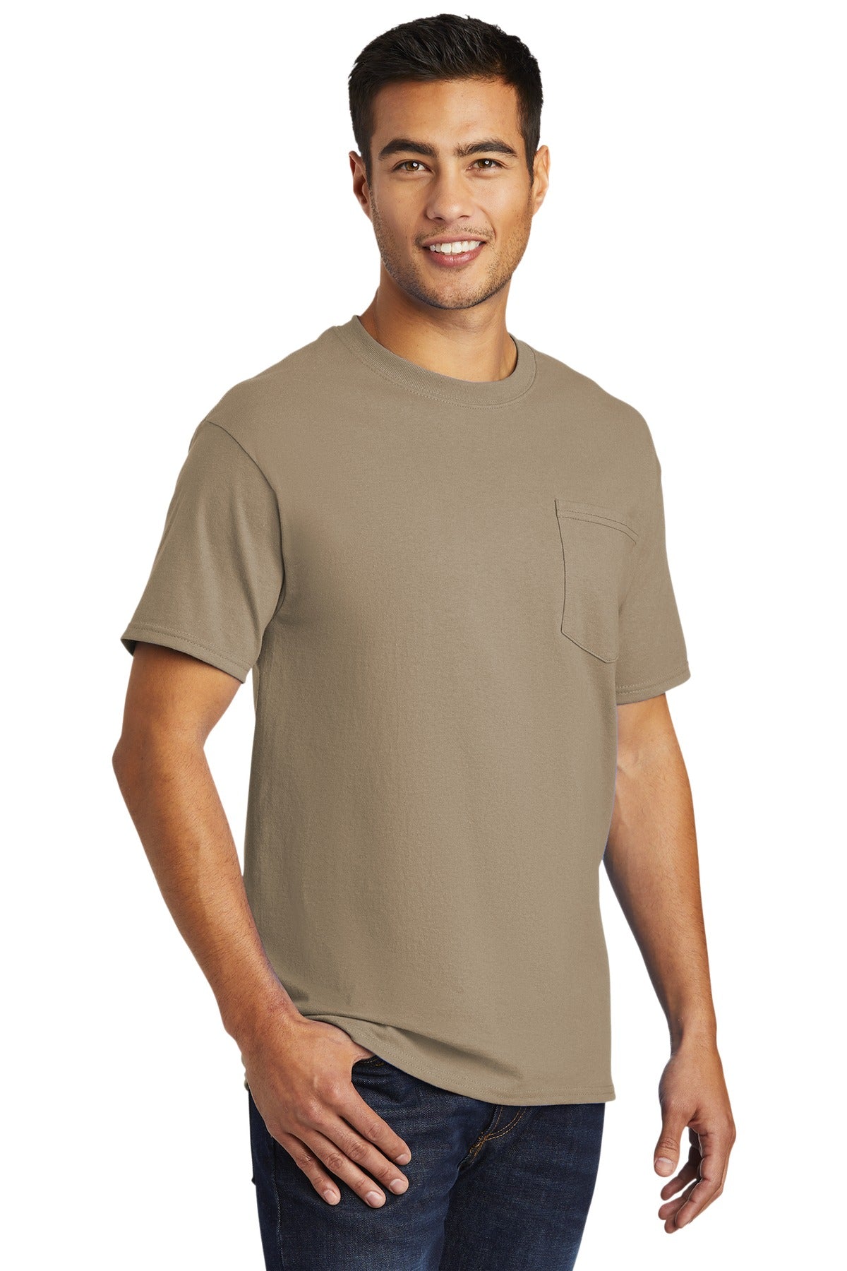 Sand Port & Company - Tall Essential Pocket Tee. PC61PT