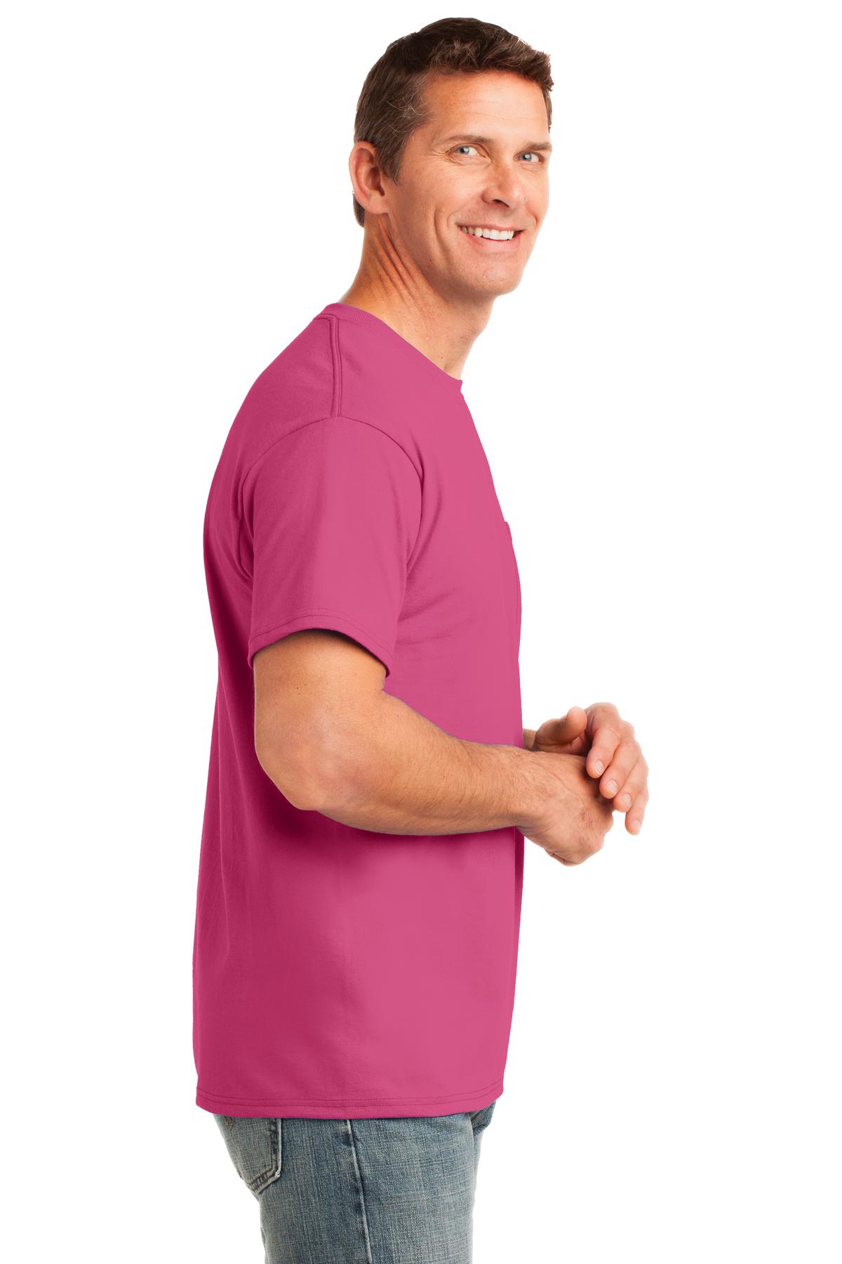 Sangria Port & Company Core Cotton Pocket Tee. PC54P