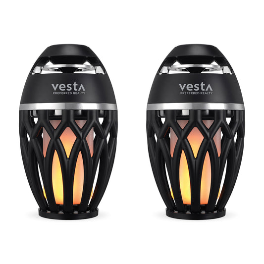 Black iLive™ Tiki & Bluetooth Speakers with LED Flame