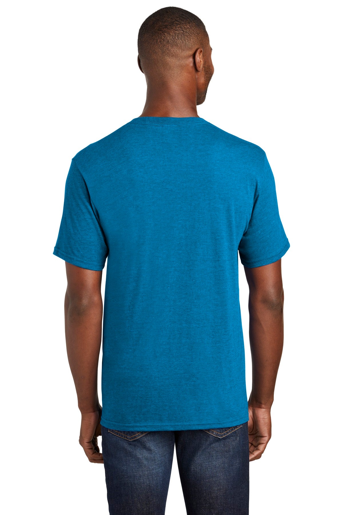 Sapphire Hthr Port & Company Fan Favorite Blend Tee. PC455