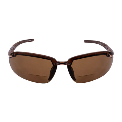 ES5 Bifocal Safety Eyewear - Crystal Brown Frame - HD Brown Lens - 1.5 Diopter
