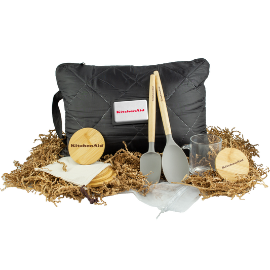 Self-Care Gift Set with Pillow Blanket, Glass Mug & Kitchen Tools