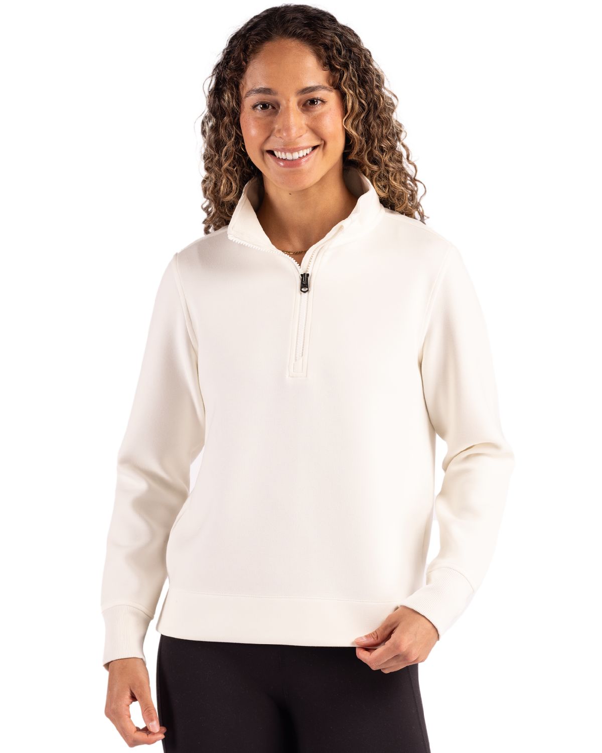 Shell Cutter & Buck Roam Epic Versatility Recycled Womens Quarter Zip Pullover  - XS