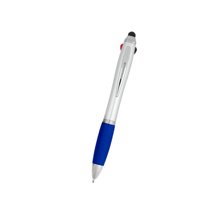 SILVER WITH BLUE 3-In-One Pen With Stylus  grouped