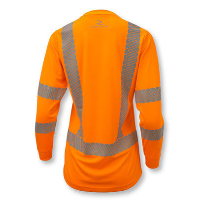ST21 Class 3 High Visibility Women's Long Sleeve T-Shirt with Max-Dri™ - Green - Size 2X