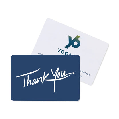 White Deep Blue Thank You Greeting Card