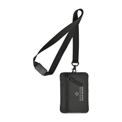 Black Rally Recycled ID Pouch Lanyard