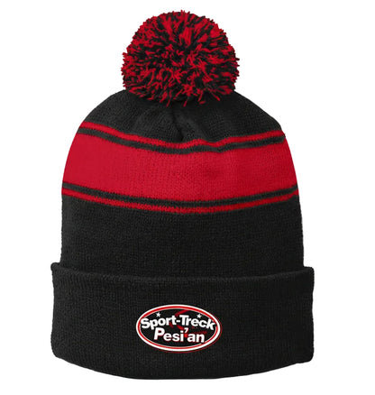 Sport-Tek Stripe Pom Pom Beanie. STC28