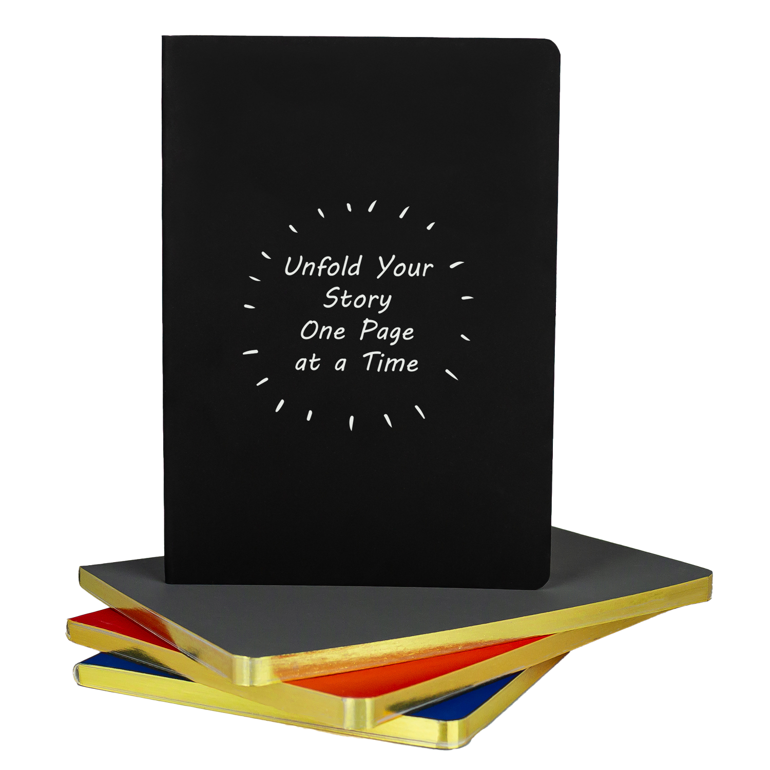 Black Starlight 5" X 7" Gold Edge Notebook