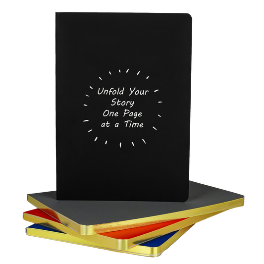 Black Starlight 5" X 7" Gold Edge Notebook