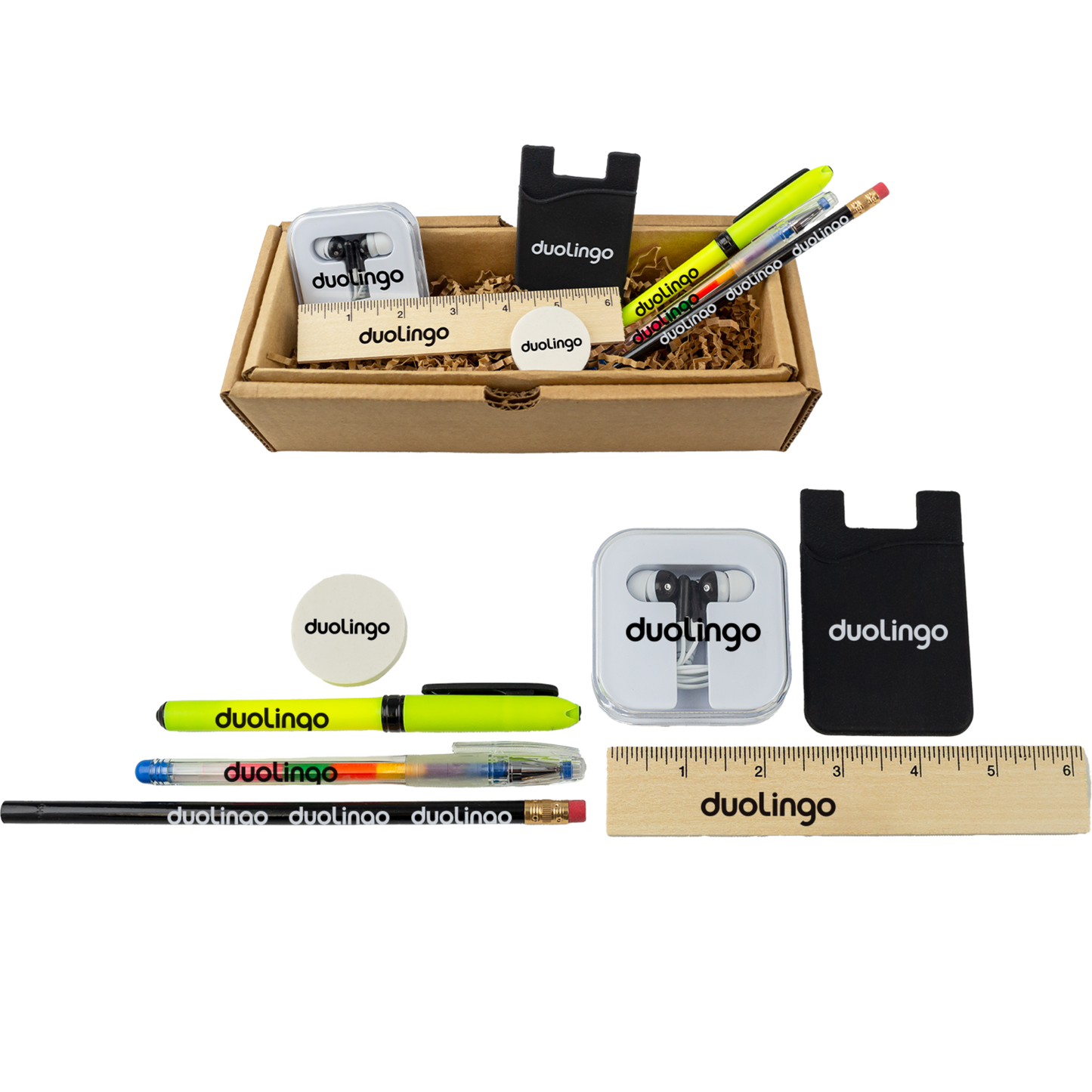 Student Essentials Kit with Earbuds, Pen Set & Smart Wallet