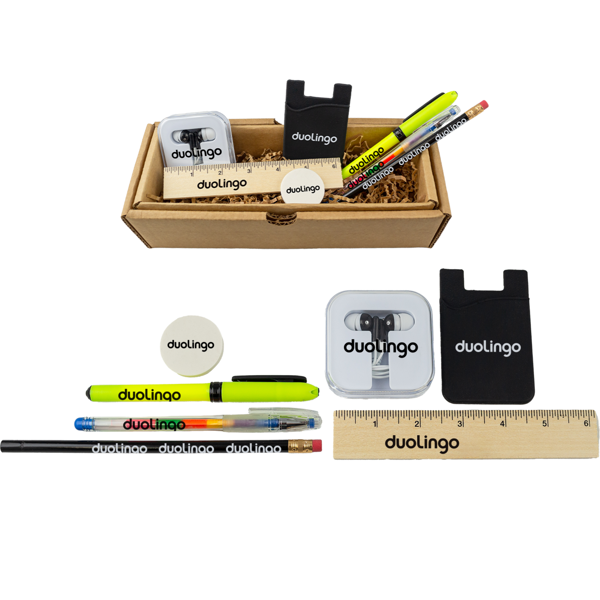 Student Essentials Kit with Earbuds, Pen Set & Smart Wallet