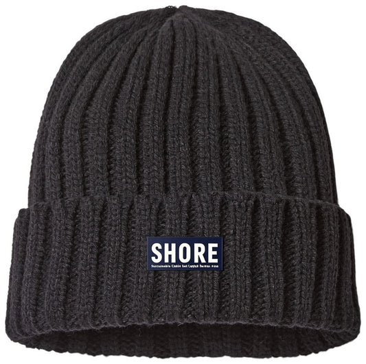 Sustainable Cable Knit Cuffed Beanie - SHORE