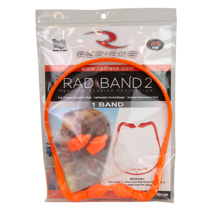 Rad-Band™ 2 Banded Earplugs - Orange Band / Orange Pods