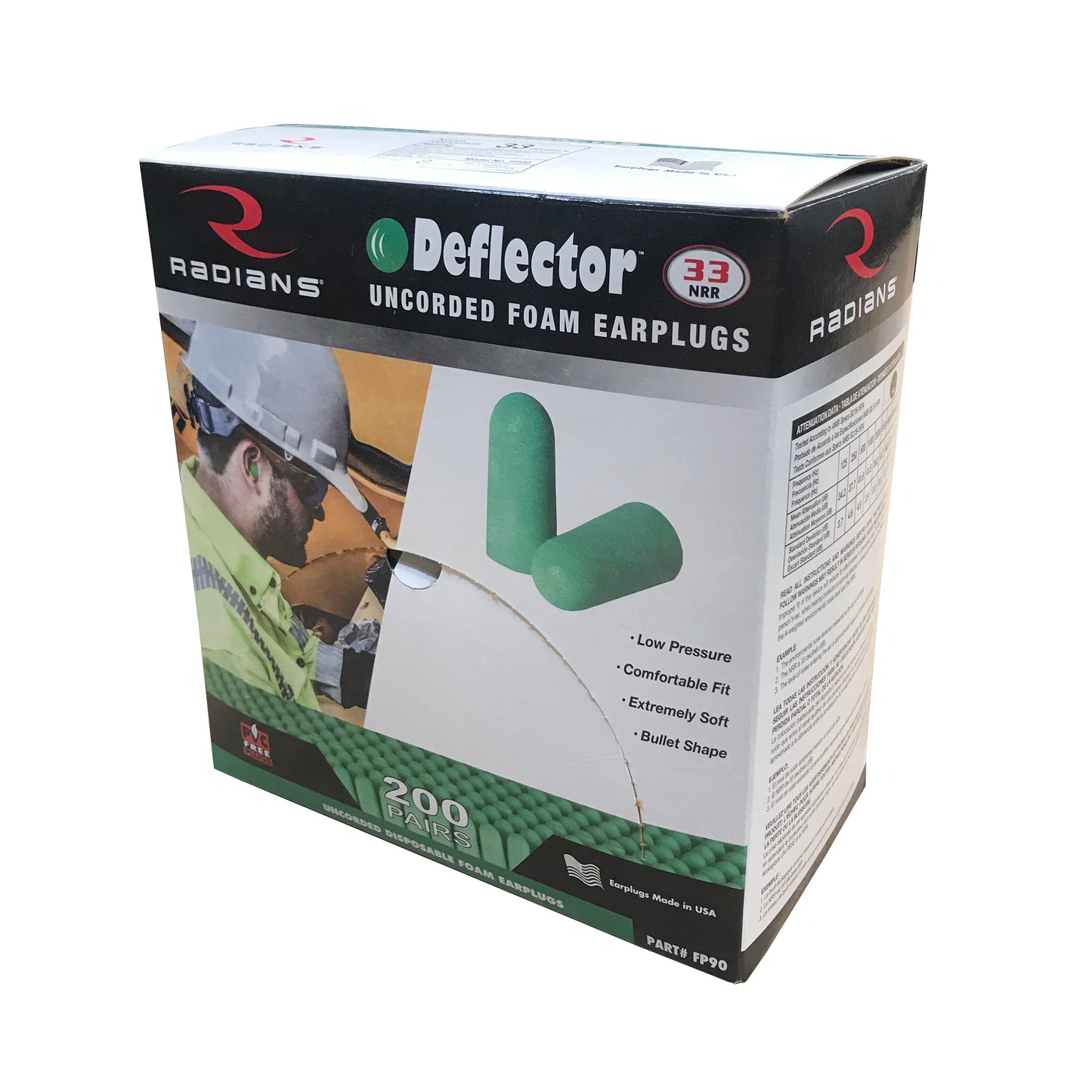 Deflector® 33 Disposable Foam Uncorded Earplugs