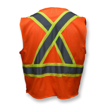 SV22X Economy Mesh X-Back Type R Class 2 Safety Vest with Two-Tone Trim - Green - Size 2X