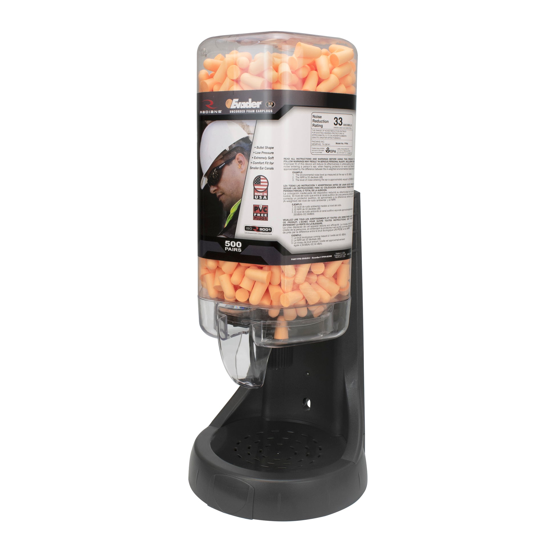 Refillable Dispenser with EVADER® FP94 Plugs - 500 Pair